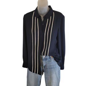 Banana Republic Blue Top Striped Button Down Shirt SP